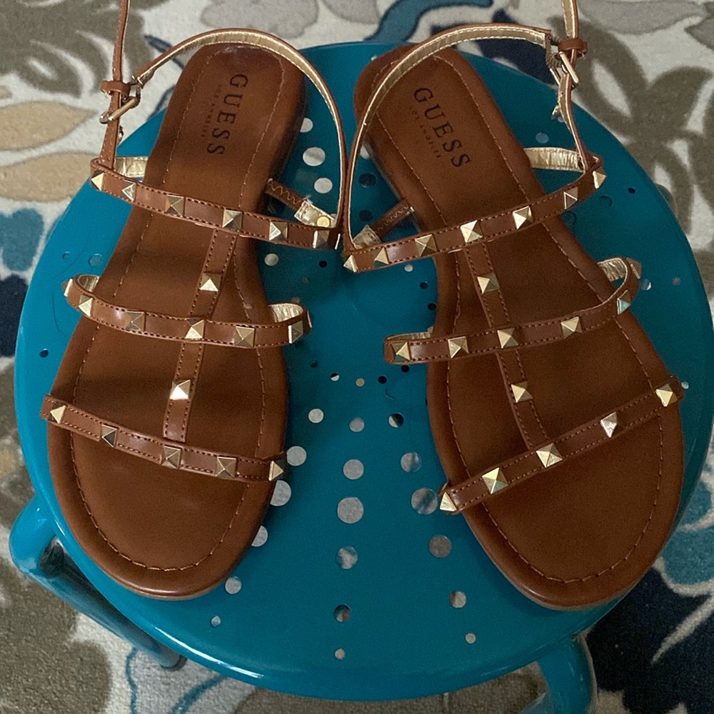 brown with gold sandals